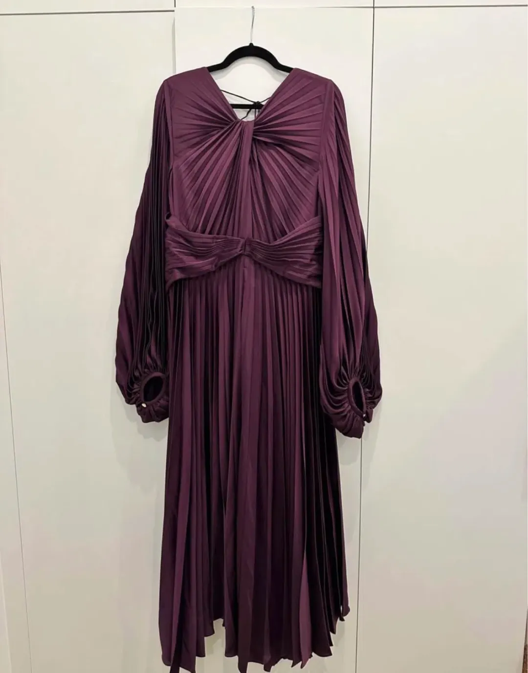 Acler dailley midi dress, plum, size 16 for rent on The Volte - main image