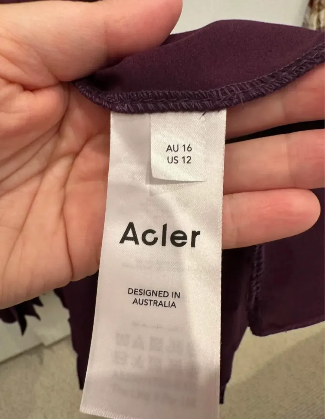 Acler dailley midi dress, plum, size 16 for rent on The Volte - main image