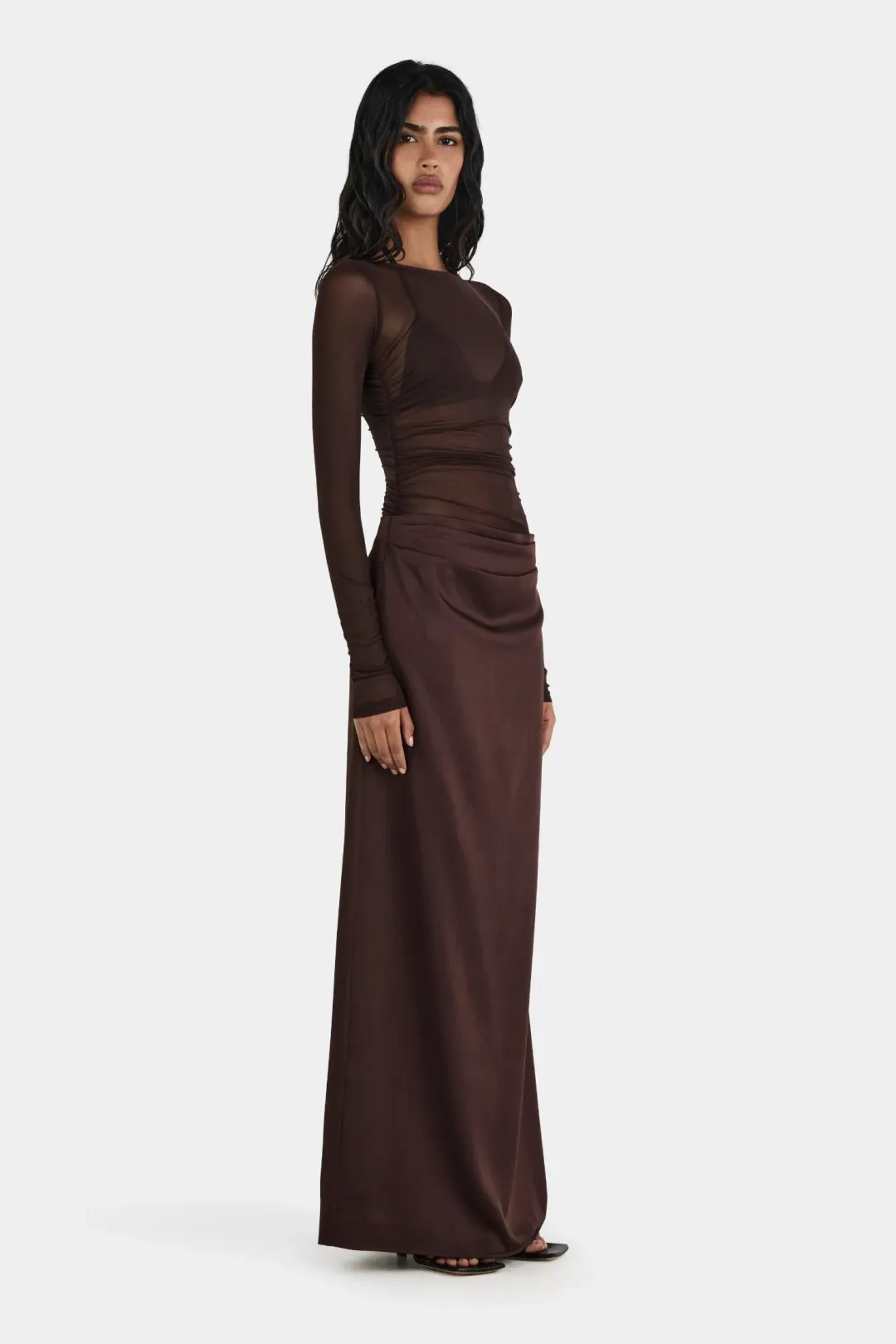 Hansen And Gretel Amy Maxi Dress Chocolate Brown Size 10 for rent on The Volte - main image