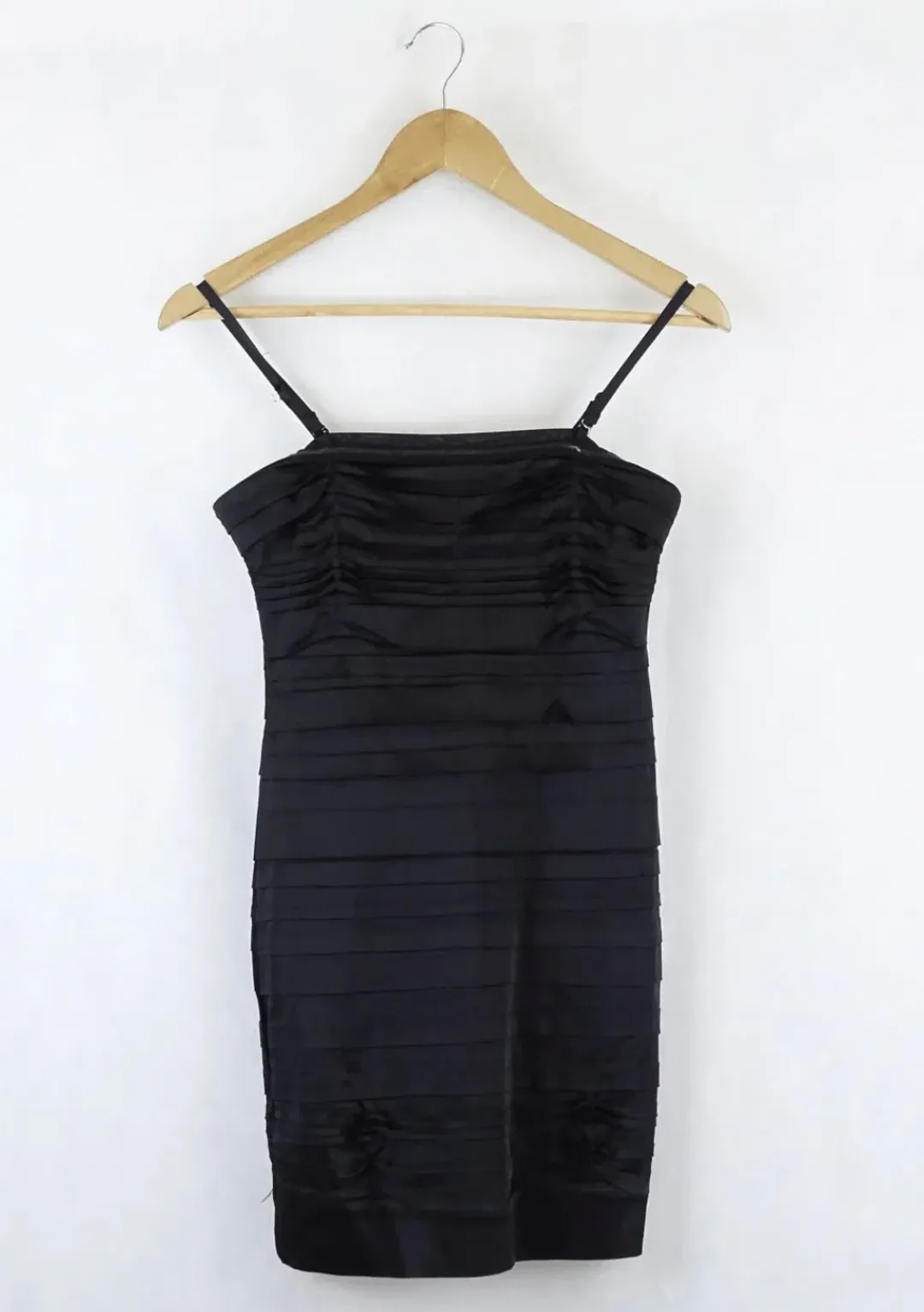Wayne Cooper Black Mini Dress Size 8 | Satin Silk Finish Cocktail & Formal Evening Wear for rent on The Volte - main image