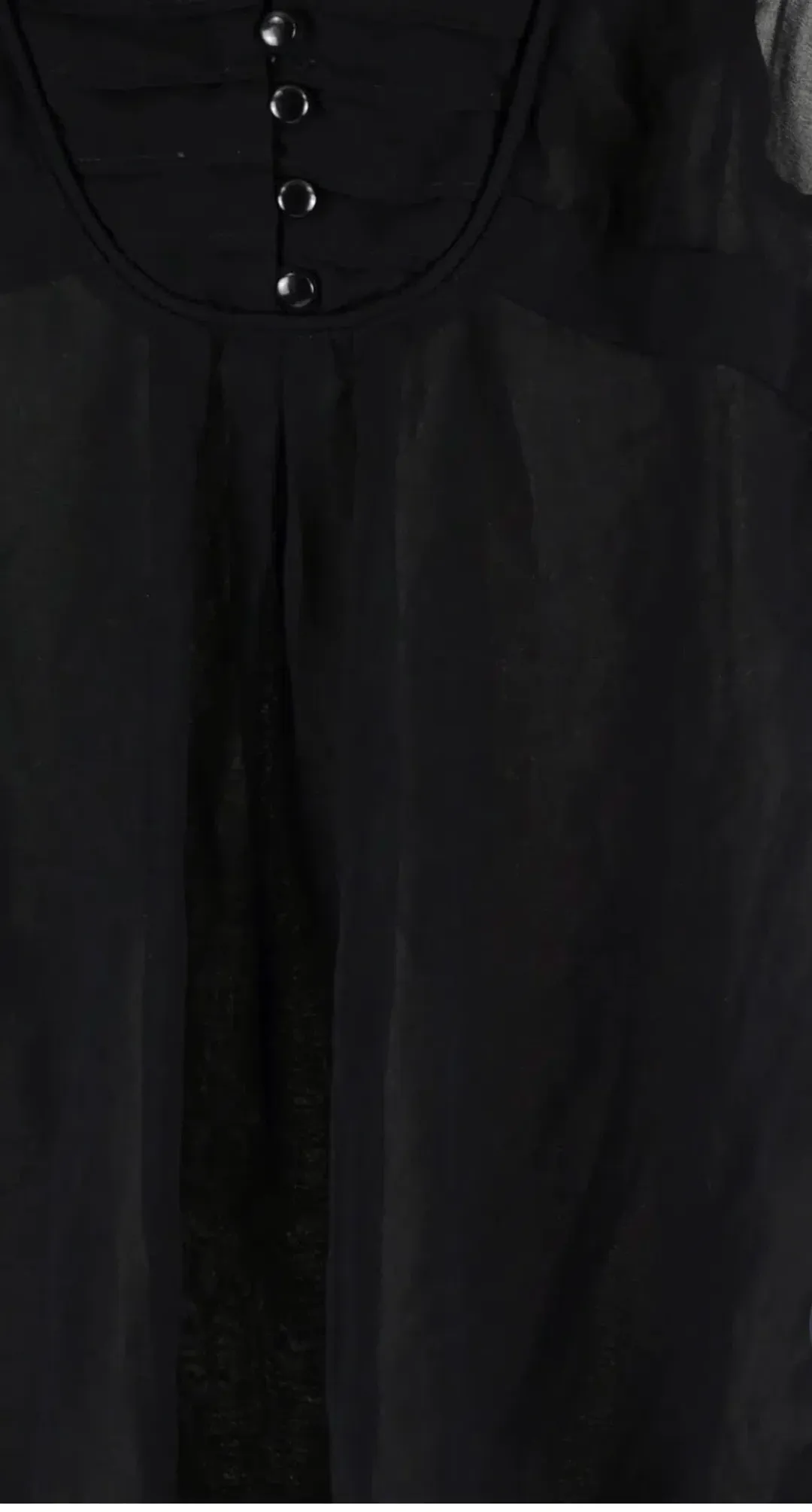 Pilgrim Size 6 Black Sheer Sleeveless Ruffle Blouse with Tie Waist for rent on The Volte - main image