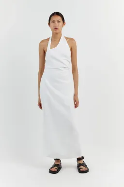 Dissh Zoey Asym Linen Mid Dress White for rent on The Volte - image 1