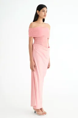 BENNI Nico Off The Shoulder Maxi in Candy Floss size 10 for rent on The Volte - image 4