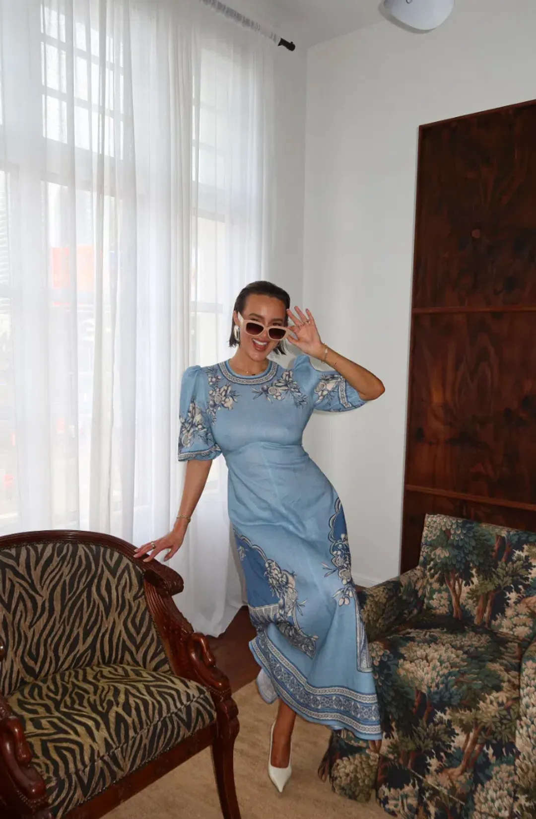 ALÉMAIS La Sirena Exclusive Villa Romantica Midi Dress size 12  for rent on The Volte - main image