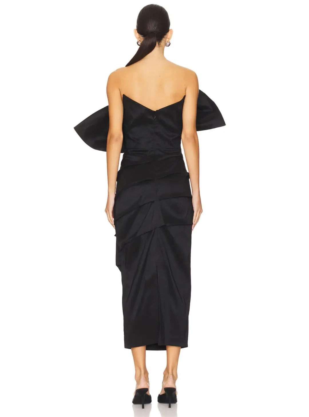 Rachel Gilbert Memphis Midi Dress in Black Size 2 / AU 10 for rent on The Volte - main image