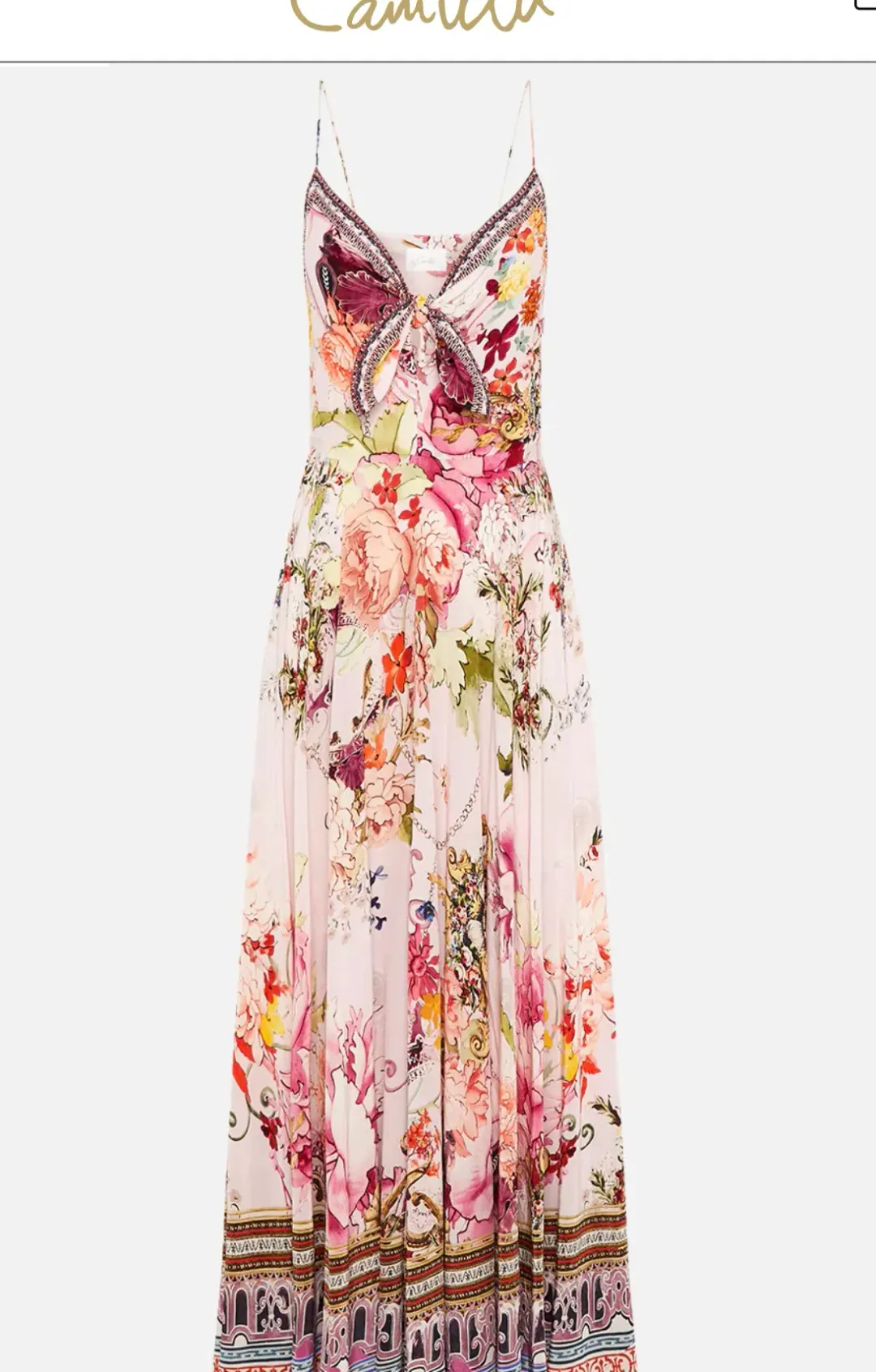CAMILLA LONG TIE FRONT MAXI DRESS - ST GERMAINS GIRL for rent on The Volte - main image