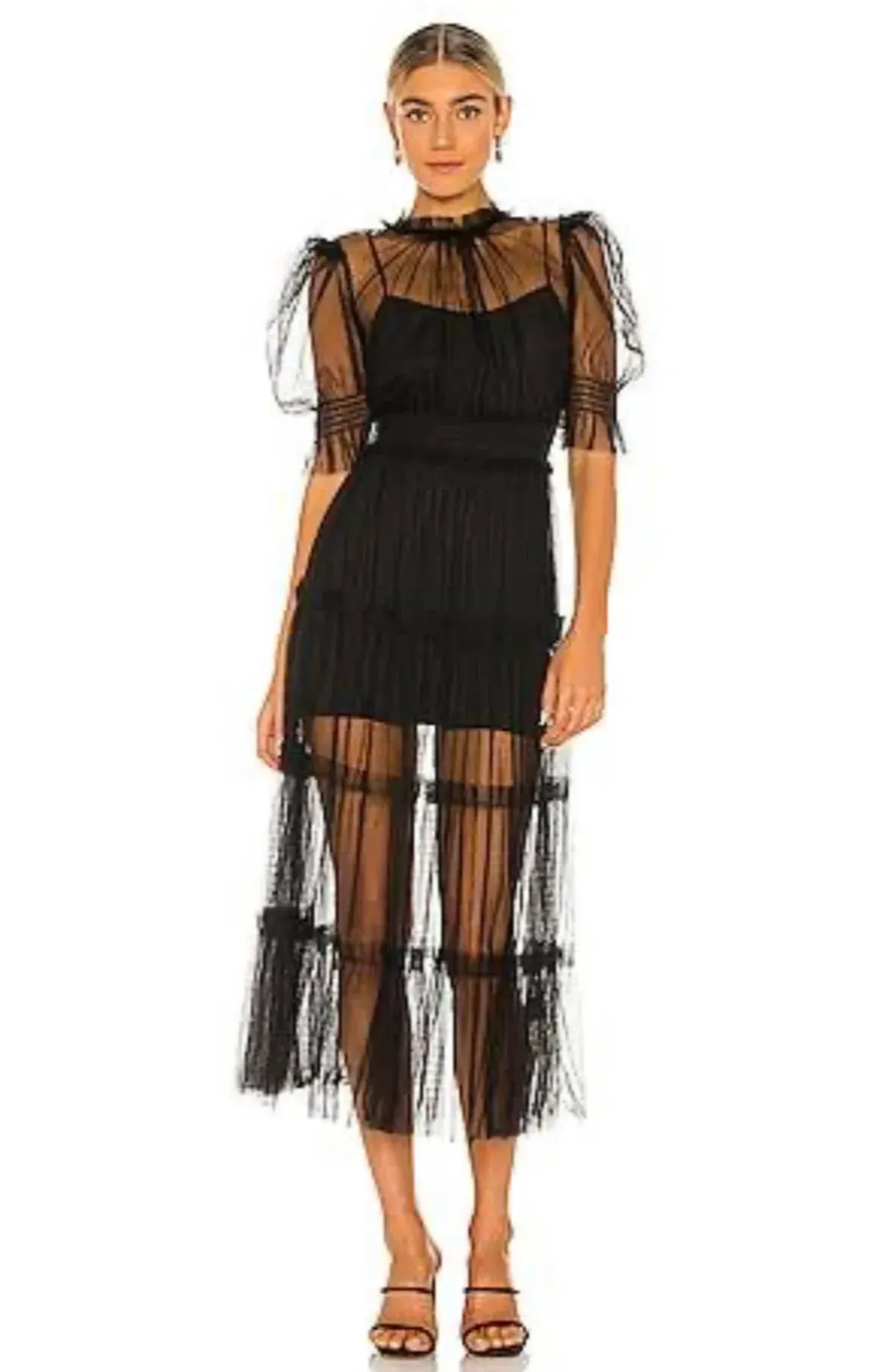 Alice McCall Nova Baby Midi Dress in Black for rent on The Volte - main image