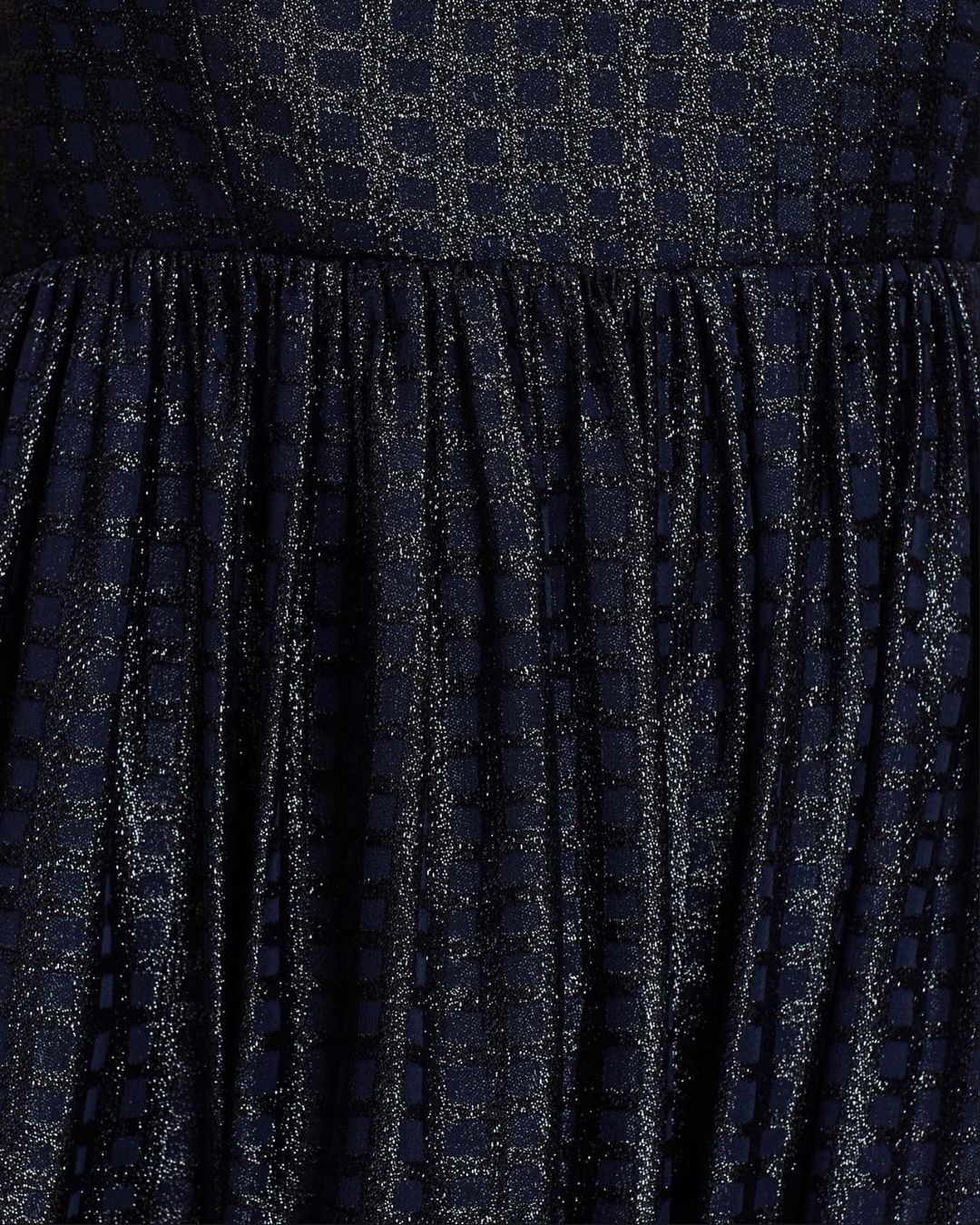 Asilio Metallic Check Dress Navy Size 10 for rent on The Volte - main image