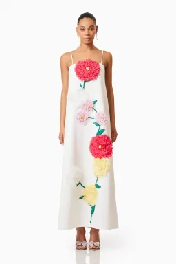 Buttercup Embroidered Maxi Dress in White Size S for rent on The Volte - image 1