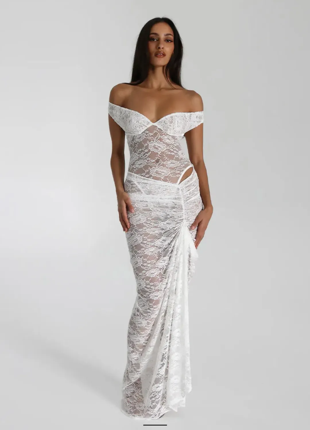 Natalie Rolt Aubrey Dress - White  for rent on The Volte - main image