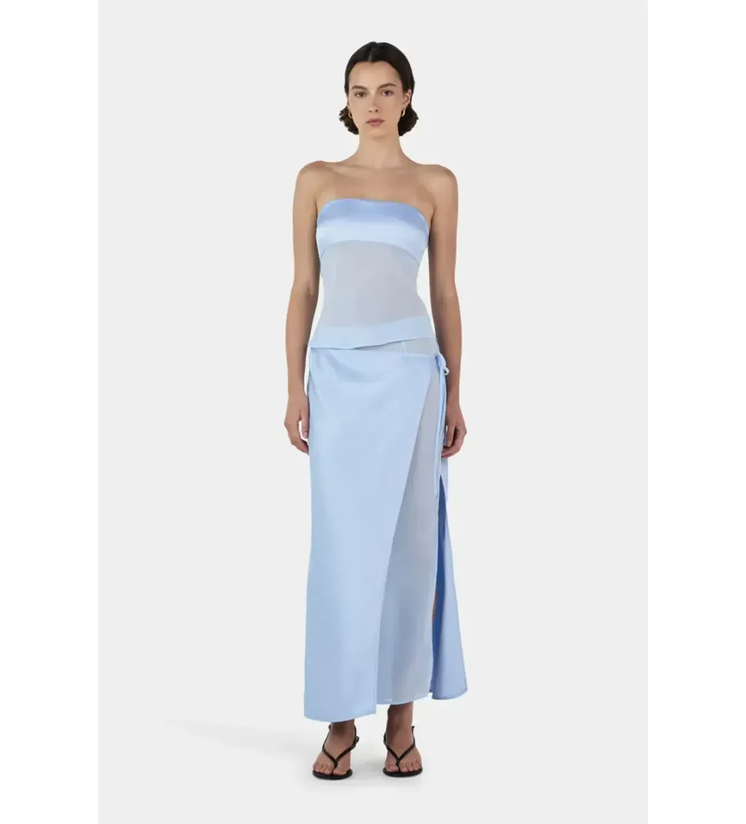 Ricky Midi Skirt & Patrice strapless top , Blue Size 8 for rent on The Volte - main image