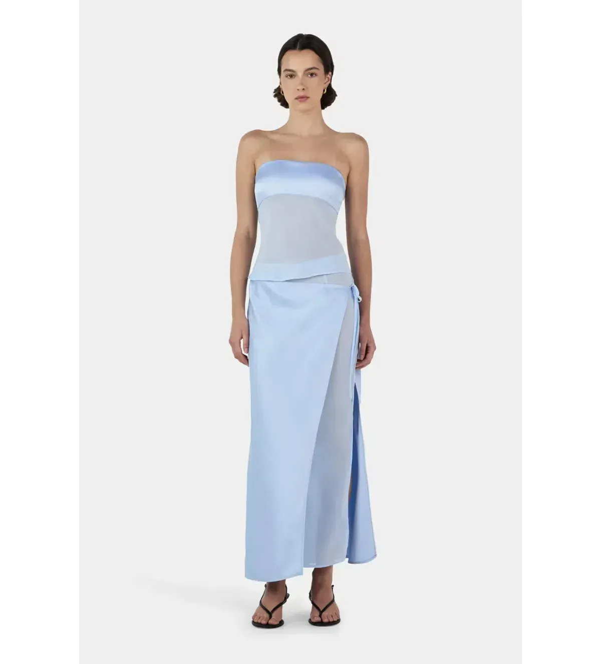 Ricky Midi Skirt & Patrice strapless top , Blue Size 8 for rent on The Volte - main image