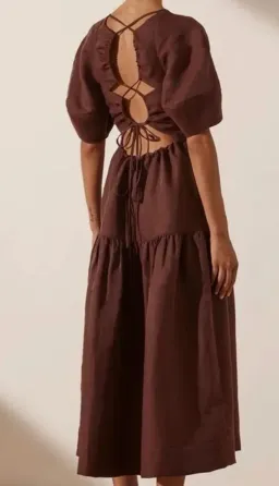 Shona Joy Marlene Open Back Midi Dress in Chocolate Size 10 / M for rent on The Volte - image 1