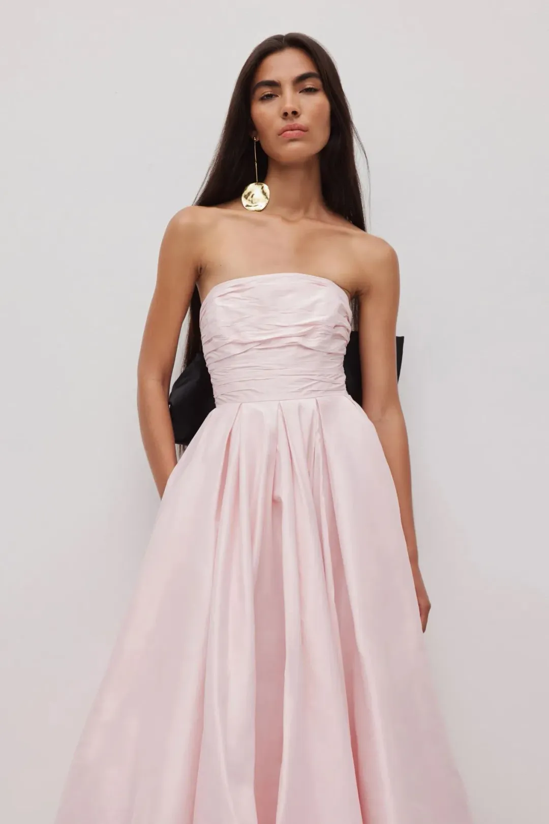 Aje Thea Gown in Pink Tint Black Size 8 for rent on The Volte - main image