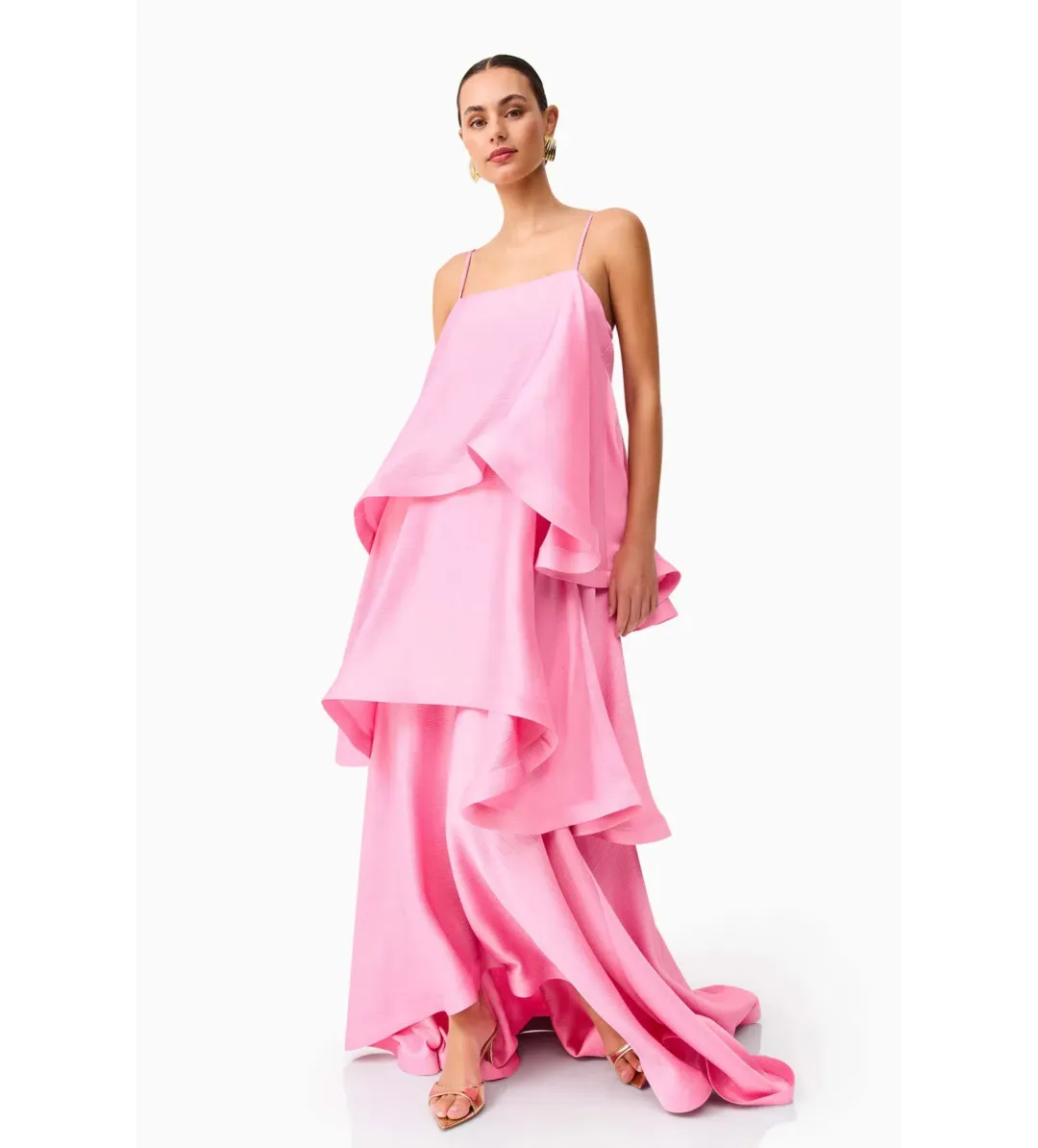 Elliatt Tilly Tiered Maxi Dress In Pink Size S/AU 8 for rent on The Volte - main image