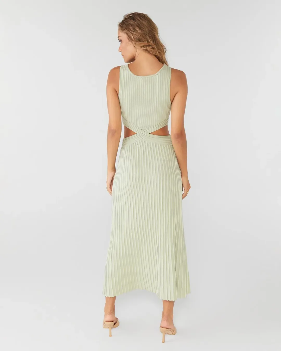 SOVERE Glory Knit Dress Green 6/XS for rent on The Volte - main image