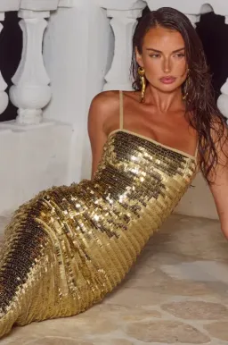 RUNAWAY THE LABEL KERRIE SEQUIN MAXI DRESS - GOLD for rent on The Volte - image 3