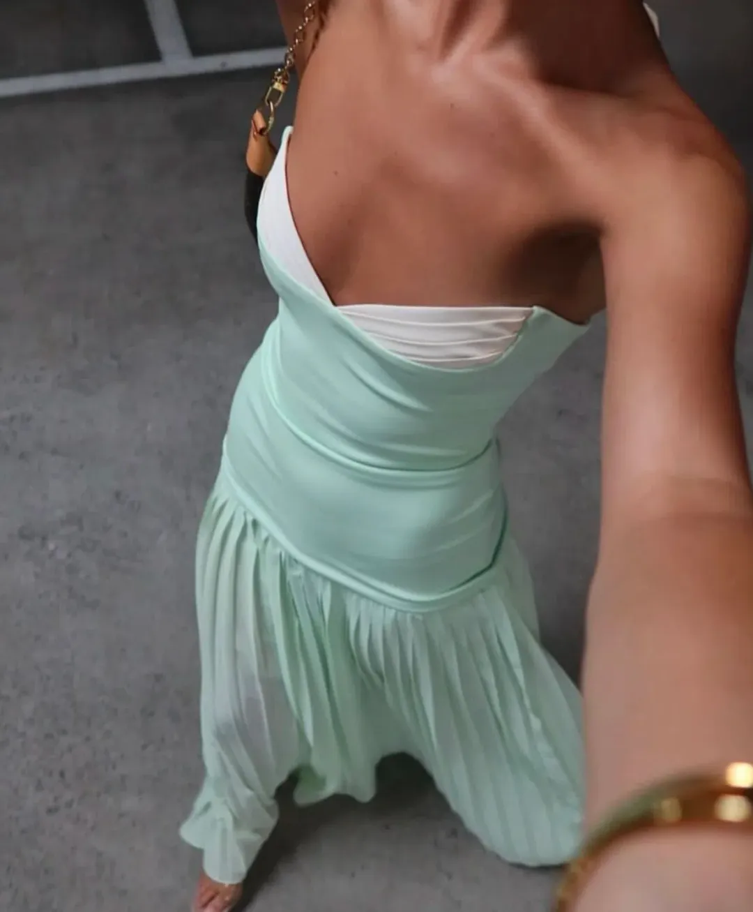 She is Olla Nicollette Gown Mint size 8  for rent on The Volte - main image