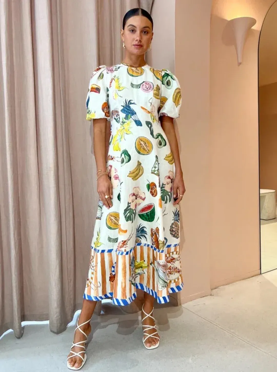 Alemais Theo Midi Dress Multi Size 8 AU for rent on The Volte - main image