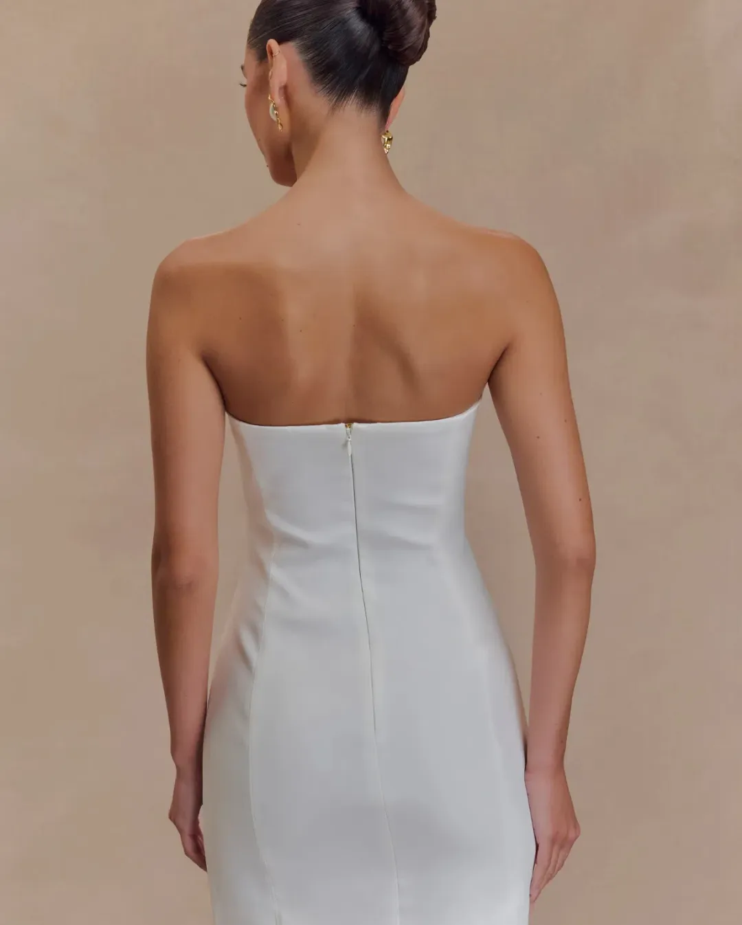 Maci Crepe Mini Dress - White for rent on The Volte - main image