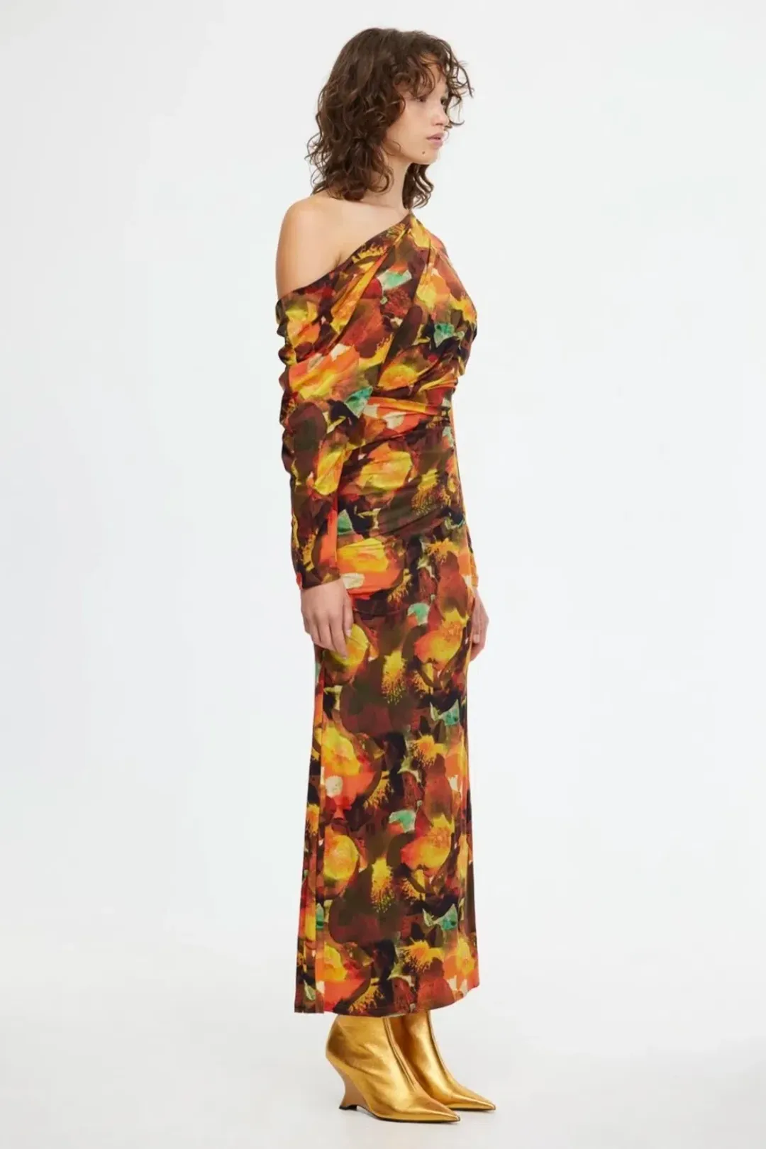 Acler Burford Midi Dress Print Size 12 for rent on The Volte - main image