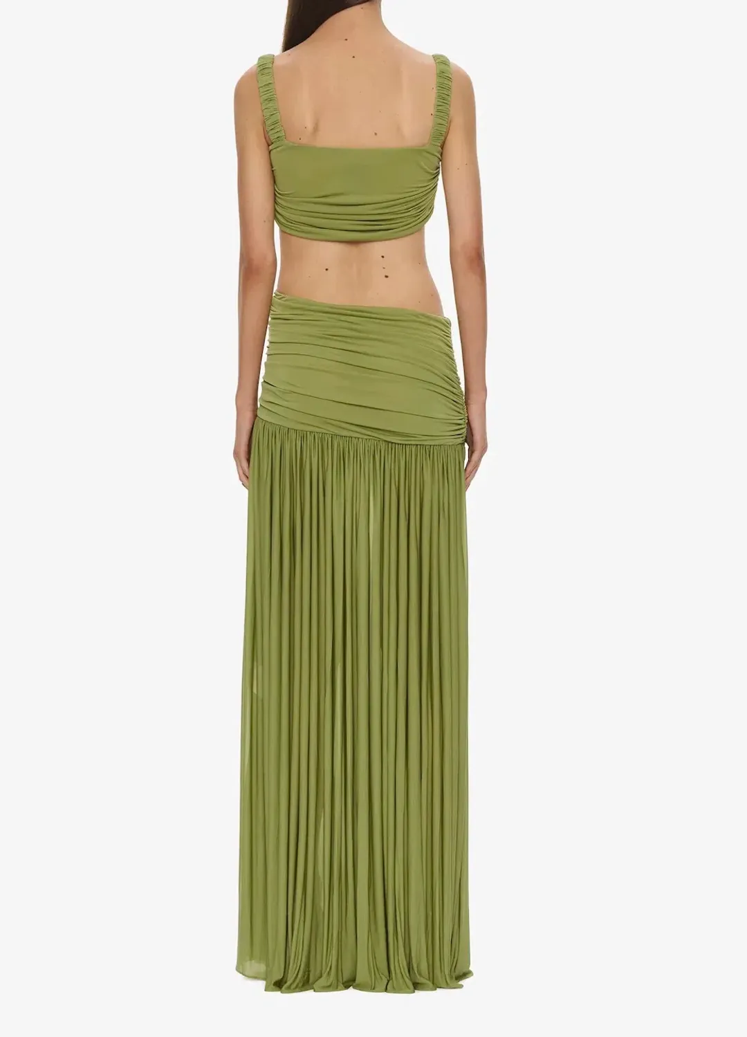 Christopher Esber Orion Separation Gown in Green Olive AU 6 for rent on The Volte - main image