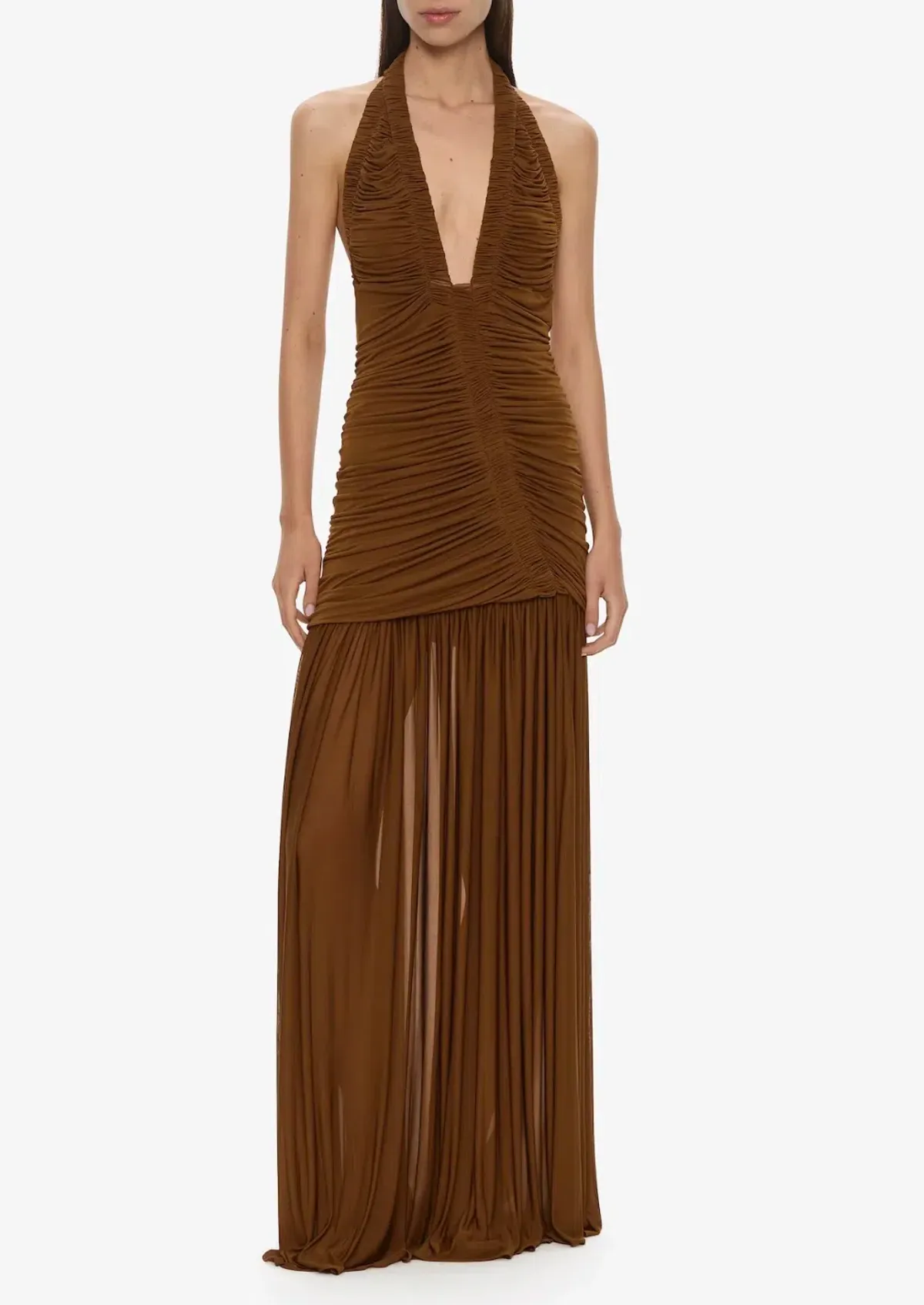 Christopher Esber Orion Gown in Russet Brown AU 6 for rent on The Volte - main image