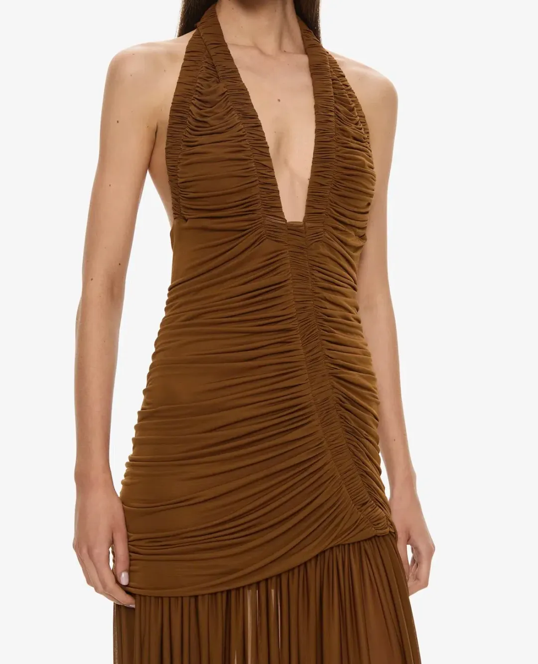 Christopher Esber Orion Gown in Russet Brown AU 6 for rent on The Volte - main image