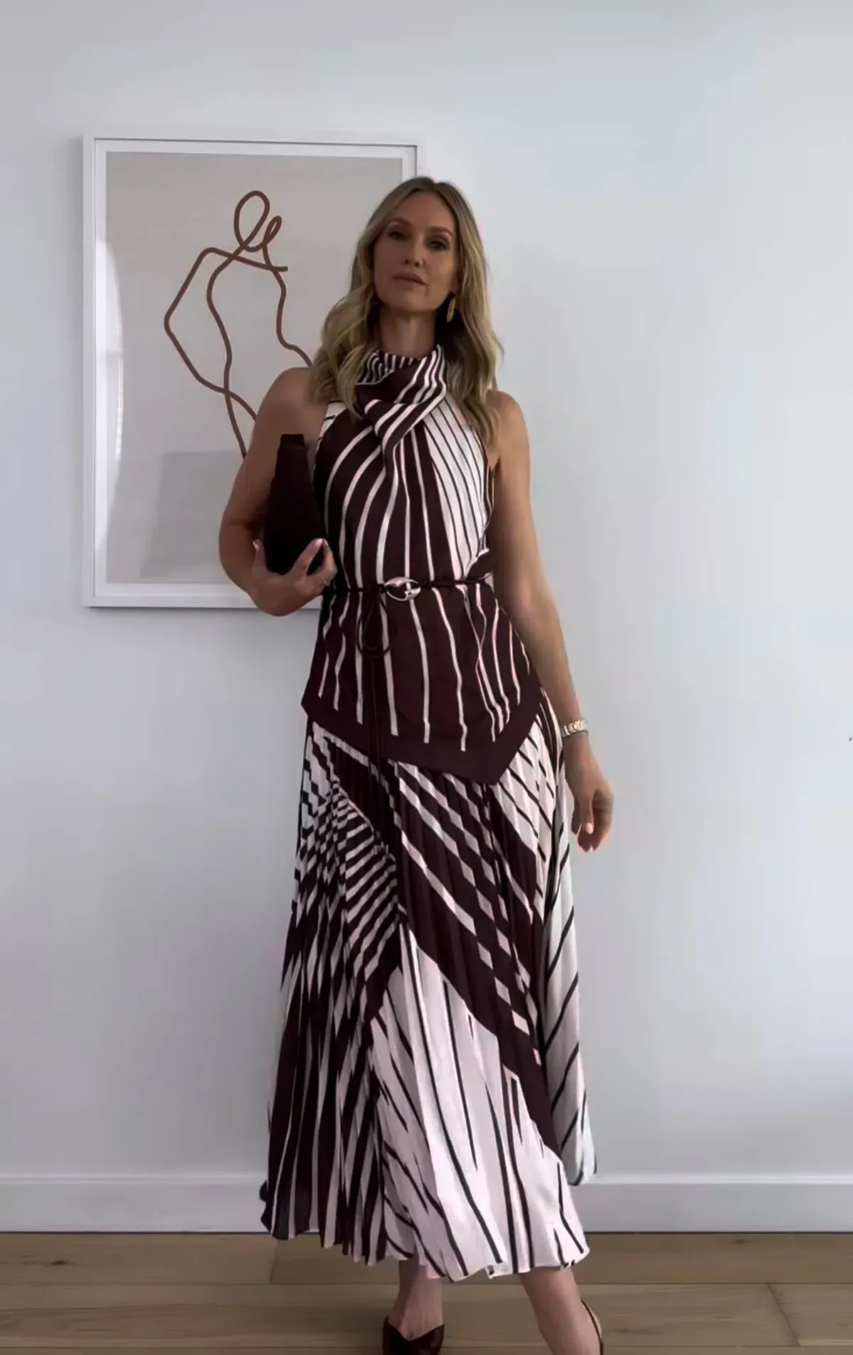 SHEIKE Montmartre Stripe Maxi Dress Size 14 for rent on The Volte - main image