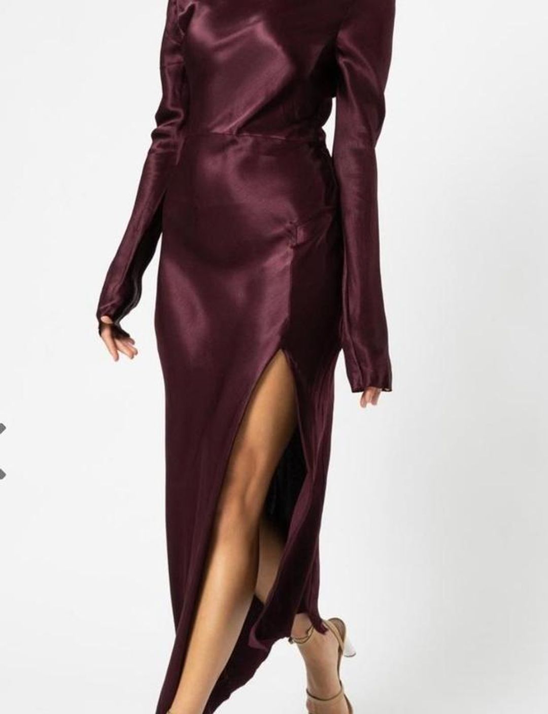 Bec & Bridge Caroline Long Sleeve Midi Dress Burgundy Size 8 for rent on The Volte - main image