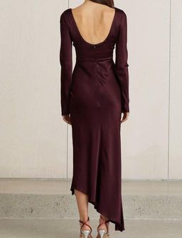 Bec & Bridge Caroline Long Sleeve Midi Dress Burgundy Size 8 for rent on The Volte - image 3