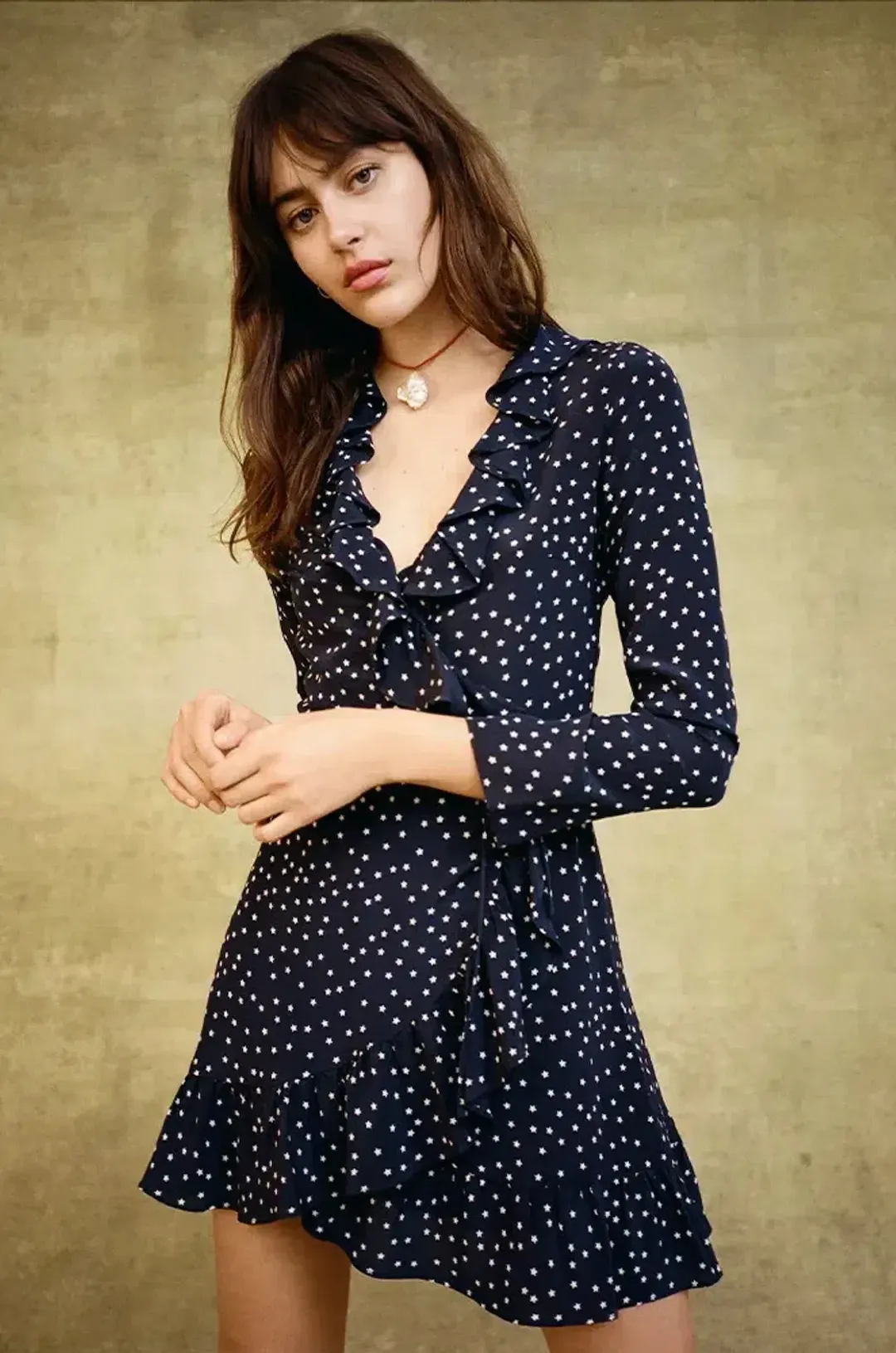 Realisation Par Alexandra Wrap Dress Navy Star Size XS / AU 6 for rent on The Volte - main image