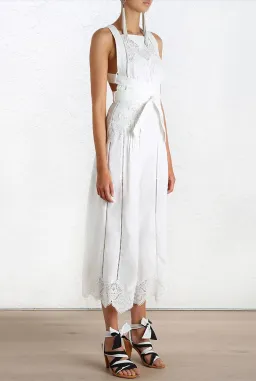 Zimmermann Empire Jumpsuit White Lace Size 0 / AU 6 / XS for rent on The Volte - image 1