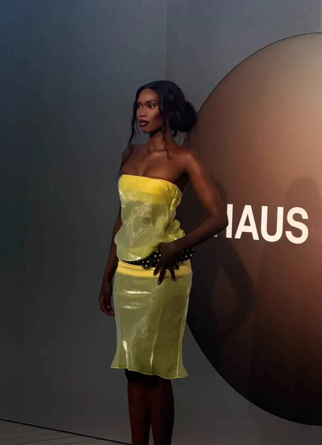 Mode Mischeif Melt Panel Dress Limoncello Size M for rent on The Volte - main image