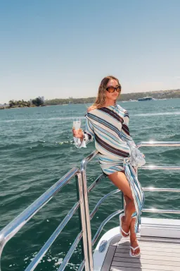 Benni Elise Mini Dress size 12 Ocean Stripe for rent on The Volte - image 1