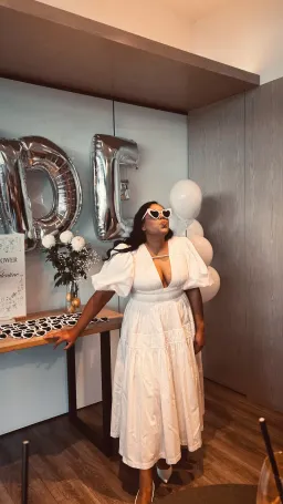 FALLINGWATER RUCHED MIDI DRESS (Aje) for rent on The Volte - image 2