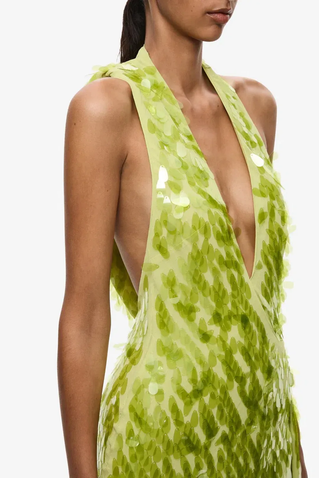 Misha Sapphire Sequin Mini Dress in Apple Green Size 8 for rent on The Volte - main image