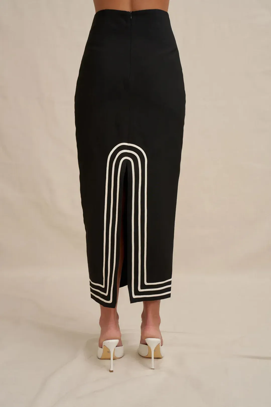 By Johnny Black & White Sloane Stripe Midi Set Size 10 for rent on The Volte - main image