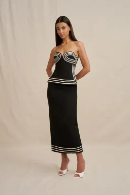 By Johnny Black & White Sloane Stripe Midi Set Size 10 for rent on The Volte - image 1