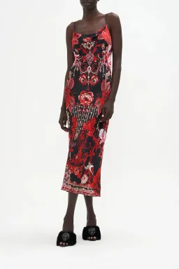 Camilla Long Bias Slip Sisterhood of the Rose Midi Dress Multi Size 12 for rent on The Volte - image 1