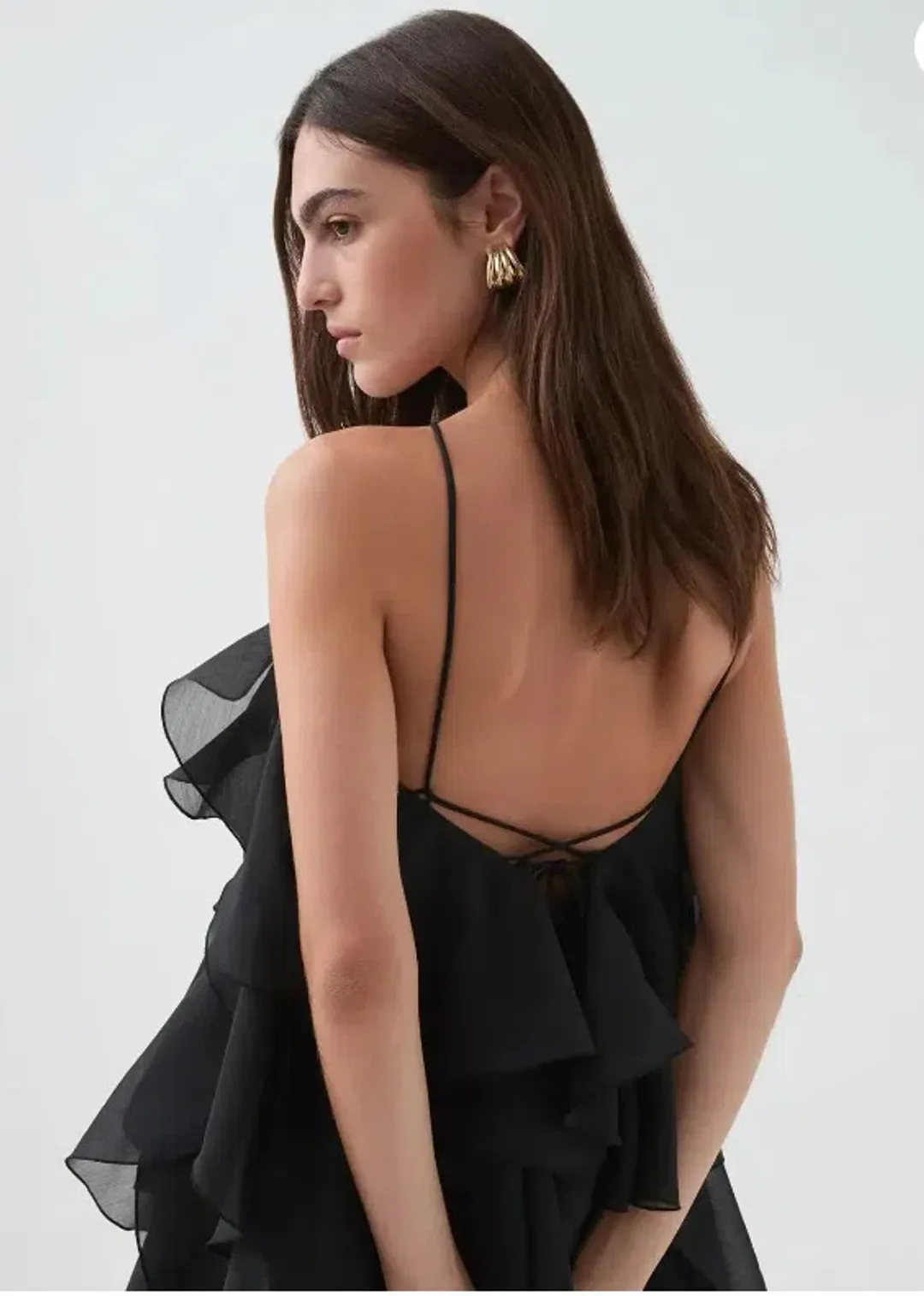 Aje Pandorea Layered Mini Dress in Black Size 8 for rent on The Volte - main image