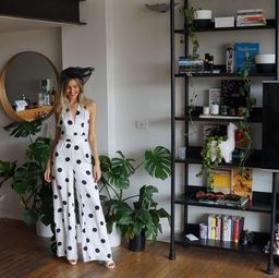 Bec & Bridge Mamita Silk Halter Jumpsuit White/Black Size 6 for rent on The Volte - image 2