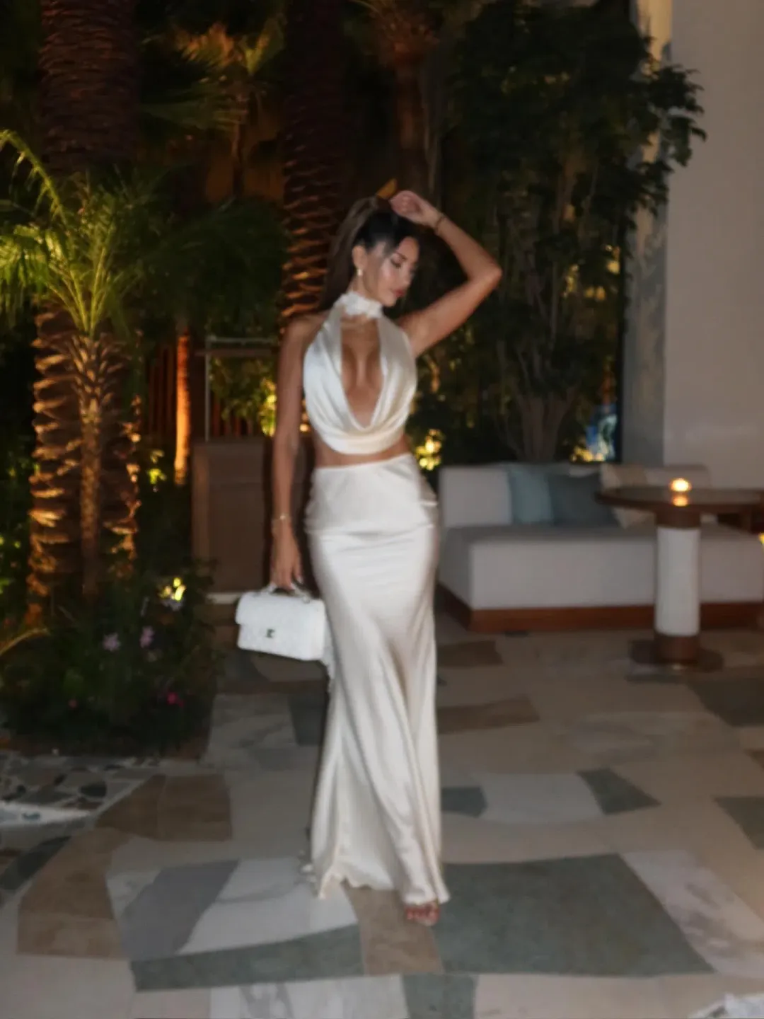 Khirzad Femme Florentina Ivory Silk Set Size 6 for rent on The Volte - main image