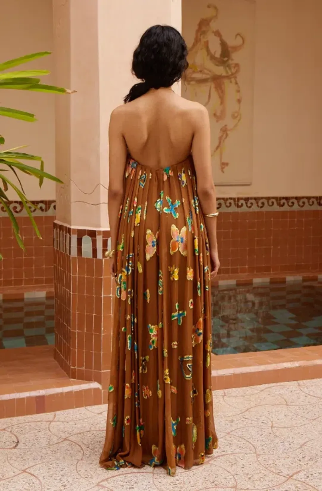 Alemais golden metallic strapless gown Size 8 for rent on The Volte - main image