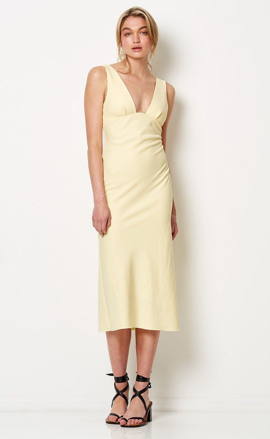 Bec & Bridge Iris Midi Dress Yellow Size 2 for rent on The Volte - main image