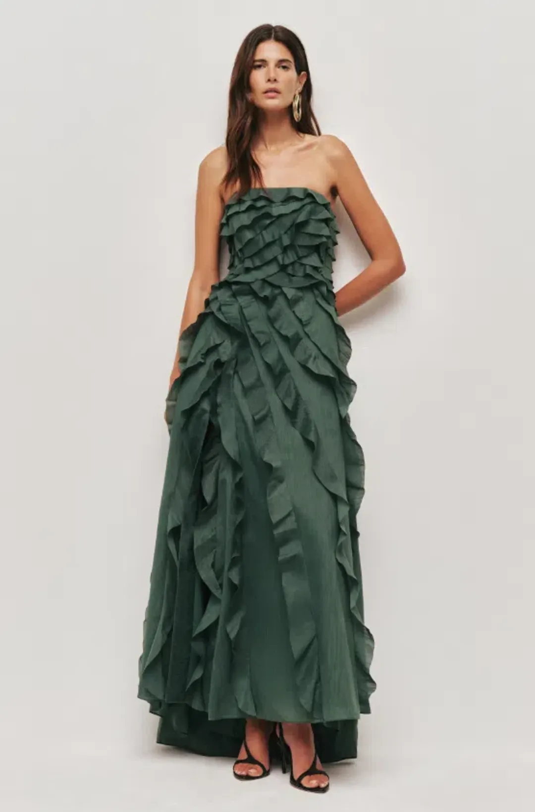AJE Allairie Gown Forest Green Size 10 for rent on The Volte - main image