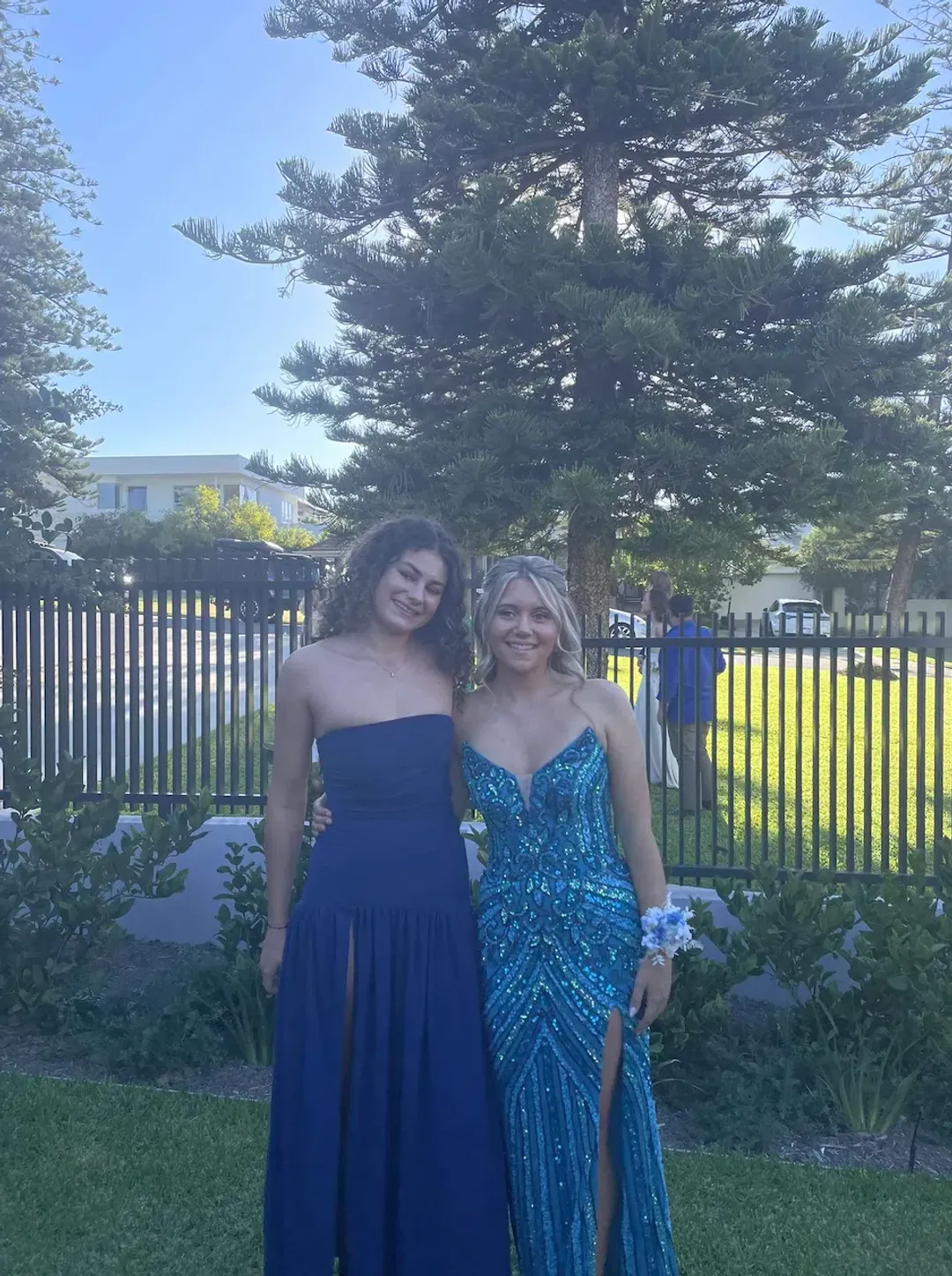 Jovani 38707 Size Turquoise AU 8 Beaded Strapless Dress for rent on The Volte - main image