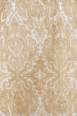 Elle Zeitoune Gold Embroidered Gianna Dress Size 12 for rent on The Volte - image 3