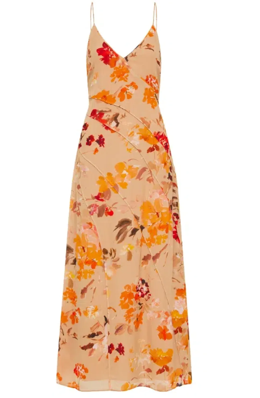 Aje Exurbia Seamed Midi Dress Orange Floral - 12 for rent on The Volte - main image