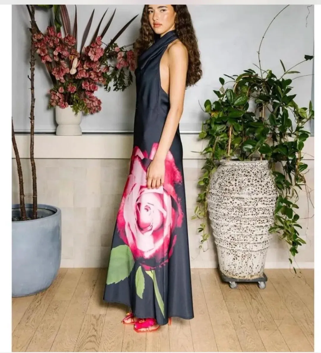 With Harper Lu - Cowl Slip Dress for rent on The Volte - main image